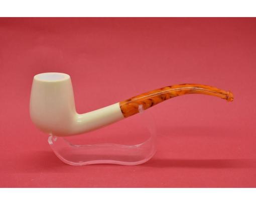 Classical Smooth Pipe, Meerschaum Pipe with Leather Fitted Case, Classic Pipe, Turkish Meerschaum, Smoking Pipe, Pipe Master Shop