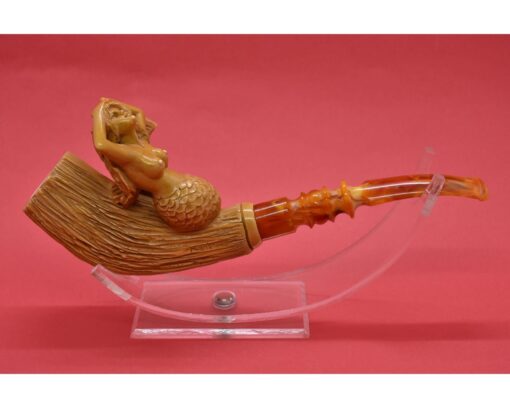 Stranded Mermaid Pipe from Meerschaum, Naked Woman Pipe, Hand Carved Pipe, Smoking Pipe, Erotic Woman, Naked Lady Pipe, Woman Pipe, Gift