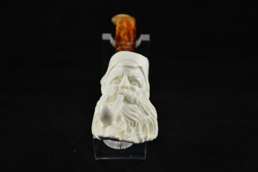 Bearded Man with Smoking Pipe, Block Meerschaum, Meerschaum Pipe, Birthday Pipe, Hand Carved and Handmade Pipe, Smoking Pipe, Block Meerschaum