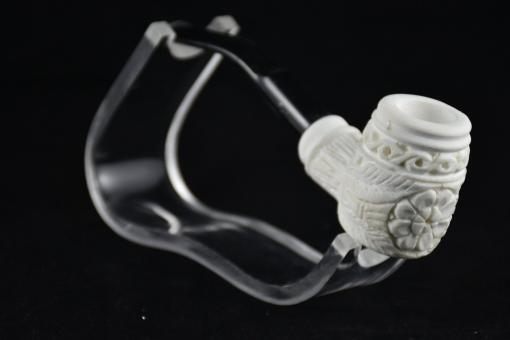 Flower Symbol Pipe, Embossed Floral Pipe, Meerschaum Pipe, Birthday Pipe, Hand Carved Pipe, Handmade Pipe, Smoking Pipe, Pipe Master