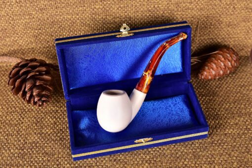 Apple Smooth Pipe, The Block Meerschaum, Hand-Carved Pipe