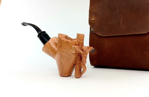 Jesus Briar Pipe, Pipe with Its Special Bag, Acrylic Stem, Religious Pipe, Crucifix Pipe