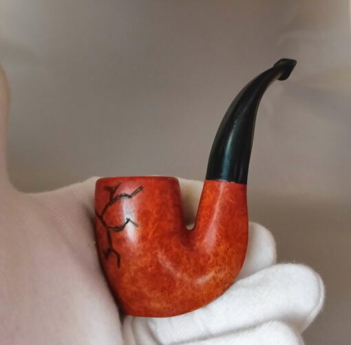 Classical Sitter Briar Pipe, Large Bowl Pipe, Full Bent Stem
