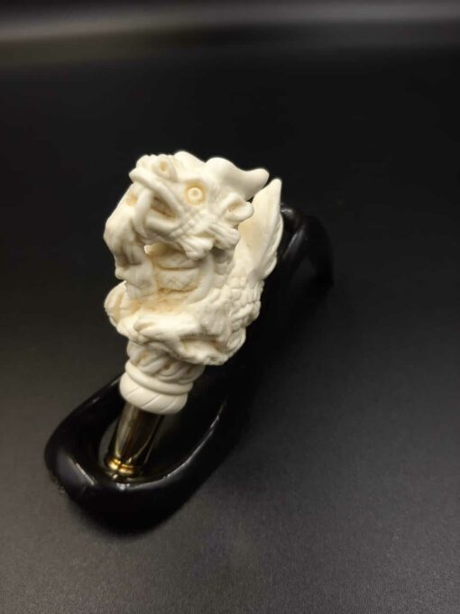 Dragon Meerschaum Tamper, Unique Smoking Accessory, Hand-Carved Meerschaum, Collectible Pipe Tool, Tobacco Tamper, Pipe Accessories