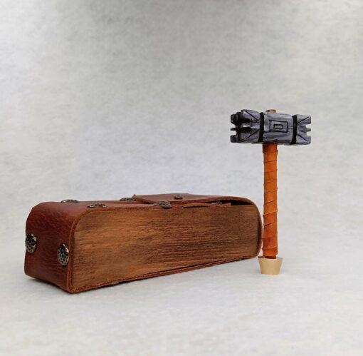 Warrior Hammer Tamper, Briar Pipe Tamper, Viking Axe, Hand-Carved Briar Wood, Barbarian Axe