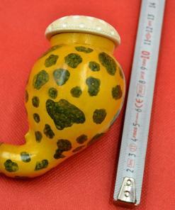 Alternative view of Freehand Calabash Meerschaum Pipe, Lattice Bowl Calabash Pipe, Black Spotted Vintage Pipe