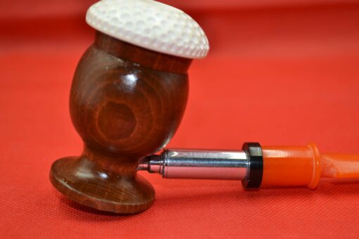 Freehand Calabash Meerschaum Pipe, Lattice Bowl Calabash Pipe, Vintage Brown Pipe