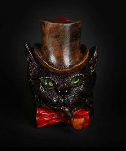 Artisan Black Cat Briar Pipe, Handmade Pipe, Smoking Tobacco Pipe