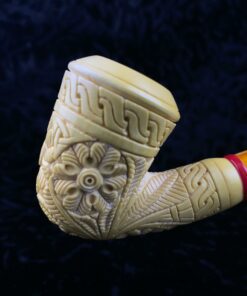 embossed floral pipe meerschaum