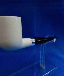 Alternative view of Spigot Classical Smooth Pipe, Meerschaum Pipe, Smooth Pipe, 9 mm Filter Pipe, Hand Carved Pipe, Silver Stem Pipe
