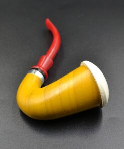 Alternative view of Wood Calabash Meerschaum Pipe, Medium Size Calabash Pipe, Red Stem Pipe
