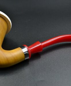 Alternative view of Wood Lattice Calabash Meerschaum Pipe, Medium Size Calabash Pipe