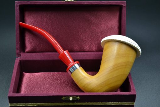 Wood Lattice Calabash Meerschaum Pipe, Medium Size Calabash Pipe