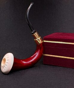 African Gourd Calabash Pipe, Gold Color Ring Pipe, Lattice Calabash Pipe, Turkish Pipe, Original African Gourd, Block Meerschaum