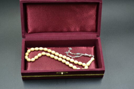 Spiritual Gift, Praying Beads, Meerschaum White Rosary, Handmade Meerschaum Rosary, Block Meerschaum, Turkish Meerschaum, Handmade Rosary