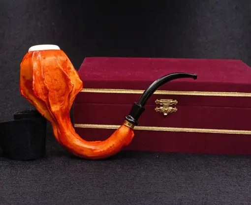 LARGE Red Gourd Calabash Pipe, LARGE Calabash Pipe, Lattice Calabash Pipe, Turkish Pipe, Original Gourd, Block Meerschaum